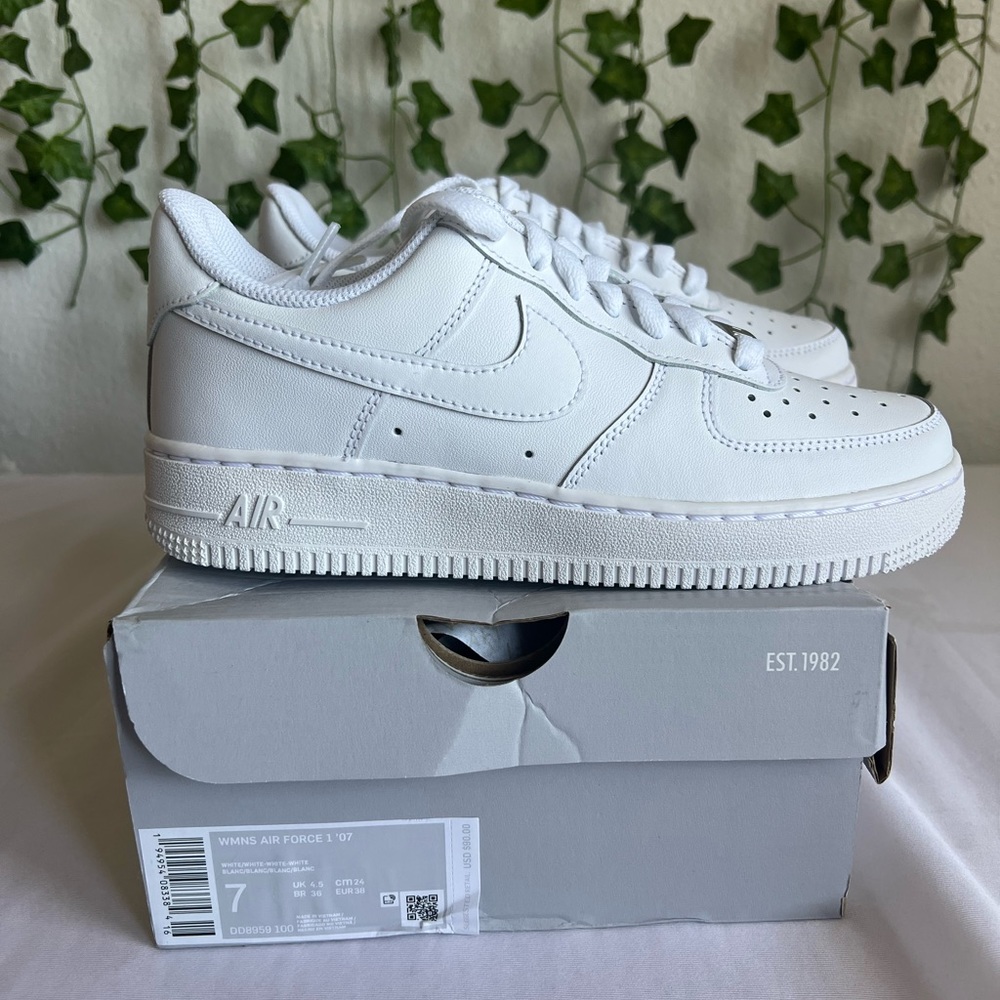 Brand New White Nike Air Force 1 07’ Size: Women’s 7